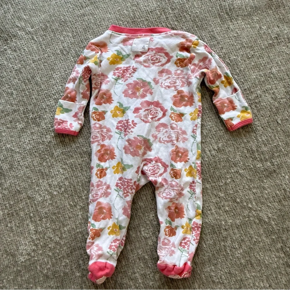 Burt's‎ Bees Baby Floral Footed Sleeper 0–3M Organic Cotton